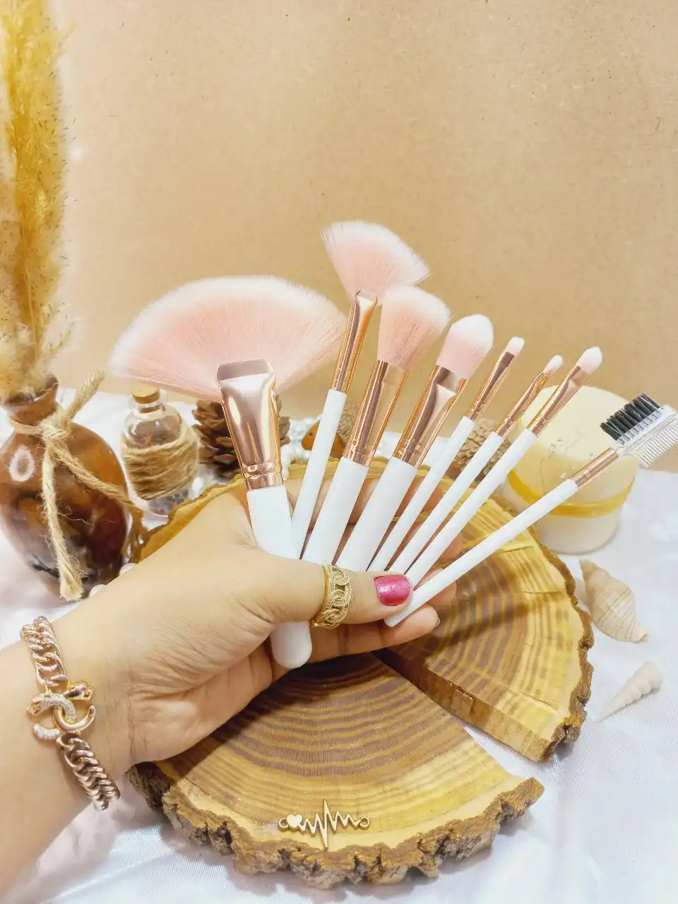 پک 8 عددی براش رنگ سفید ناین بیوتی Nine9 Beauty