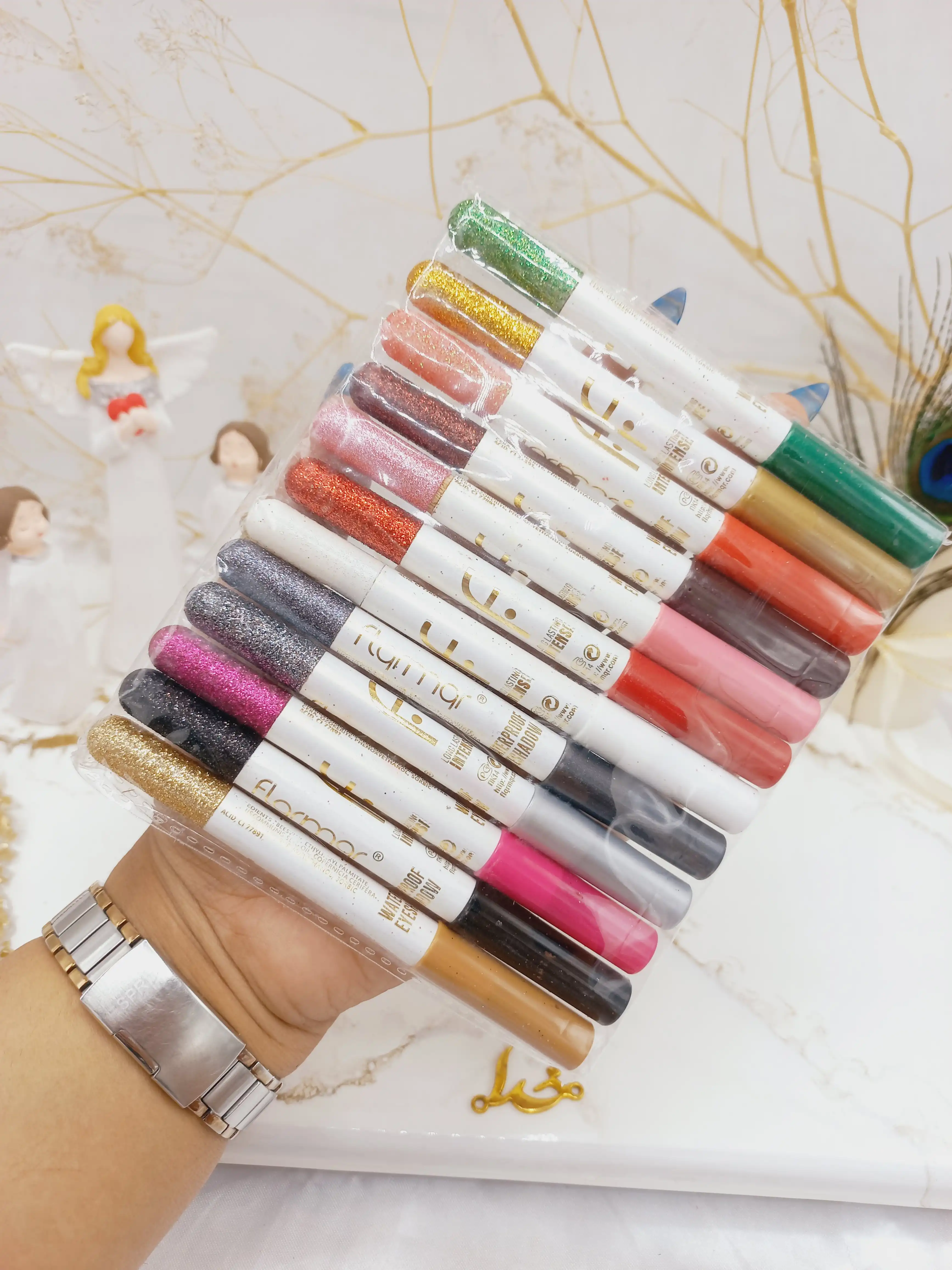 پک رژ مدادی 12 عددی گلیتری فلورمار Flomror