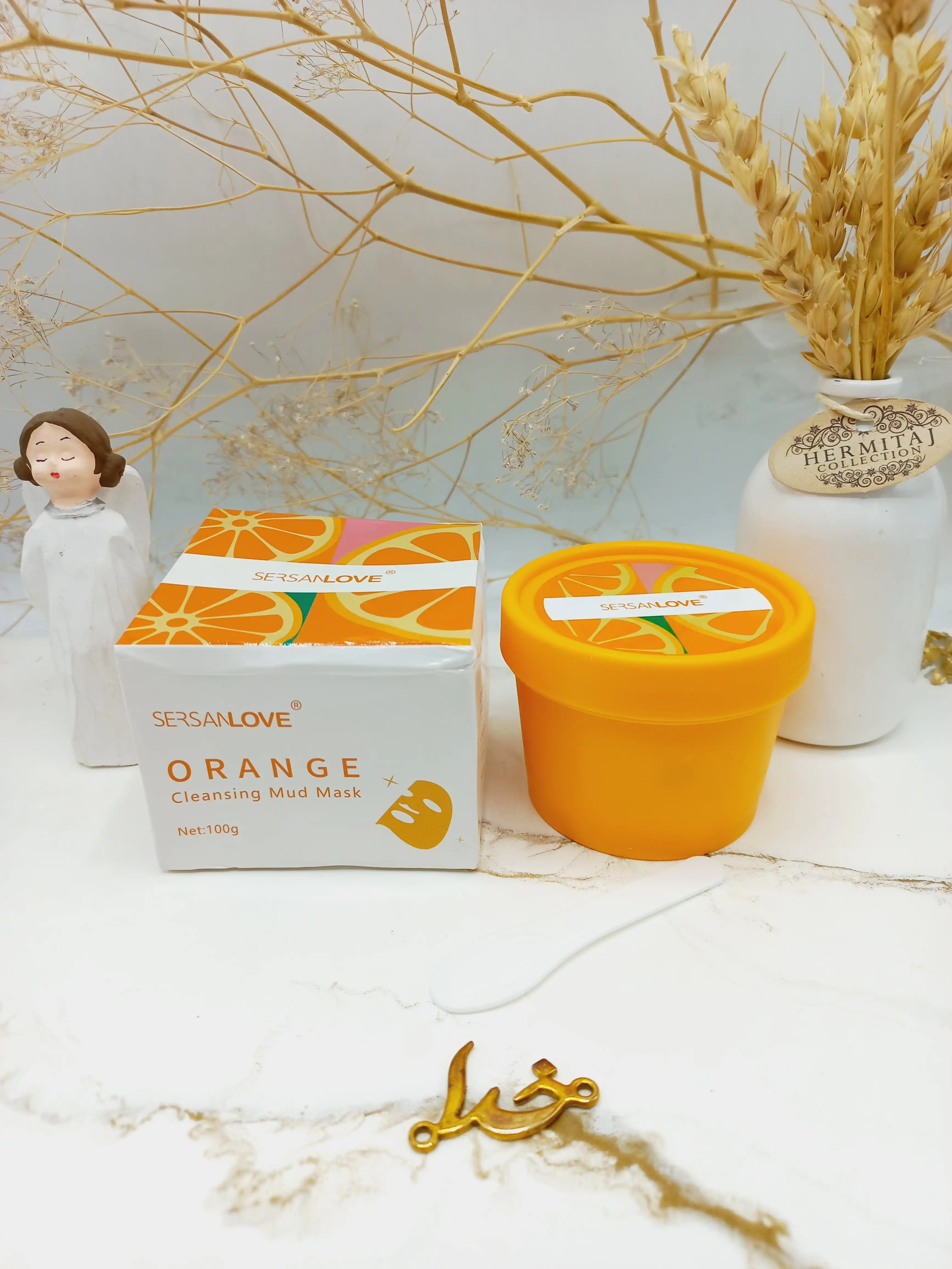 مود ماسک ( ماسک گچی ) صورت کاسه ای عصاره پرتقال سرسان لاو 100 گرم