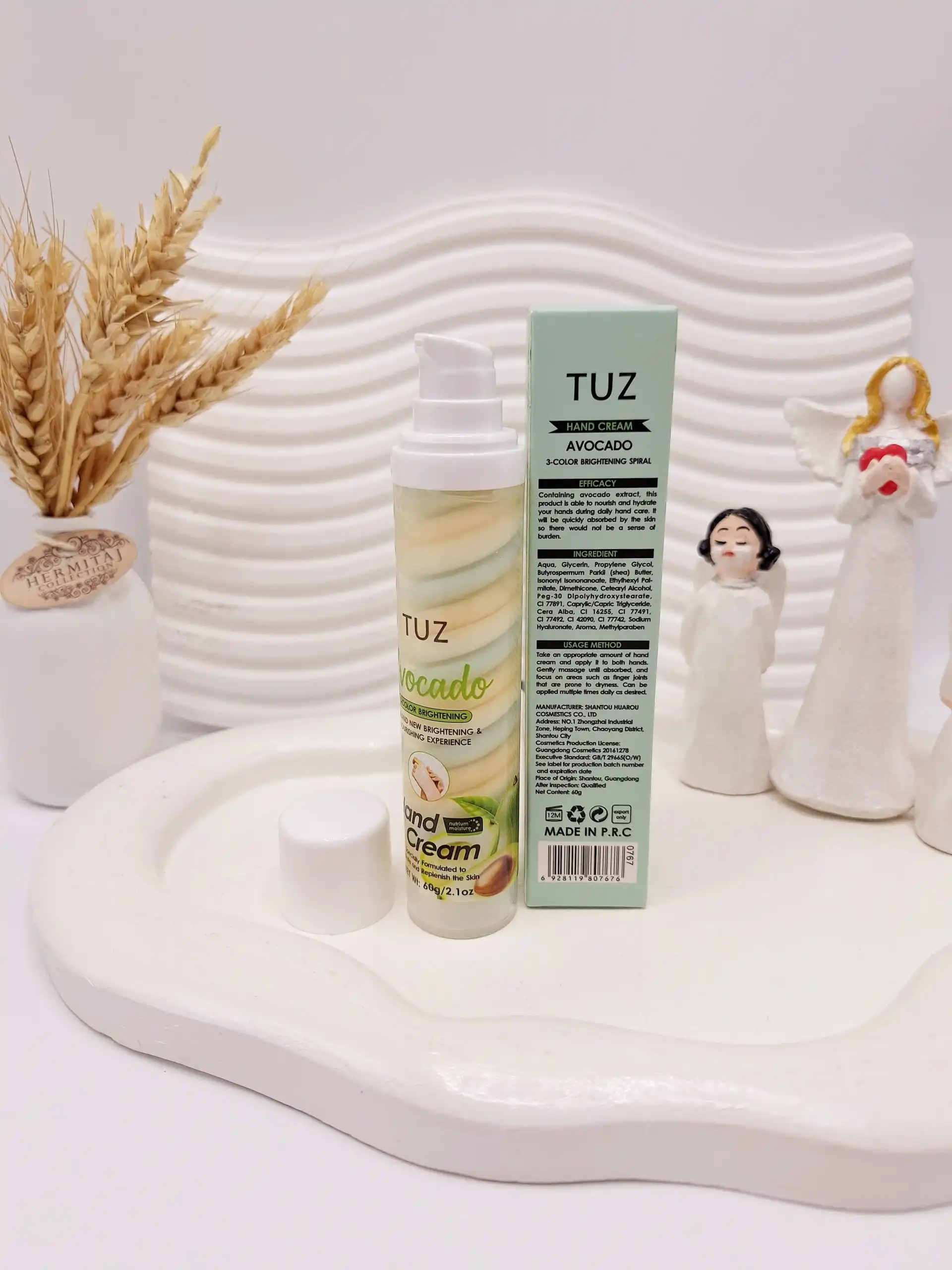 کرم دست روشن کننده و آبرسان آووکادو مارشمالو برند TUZ کد 7676