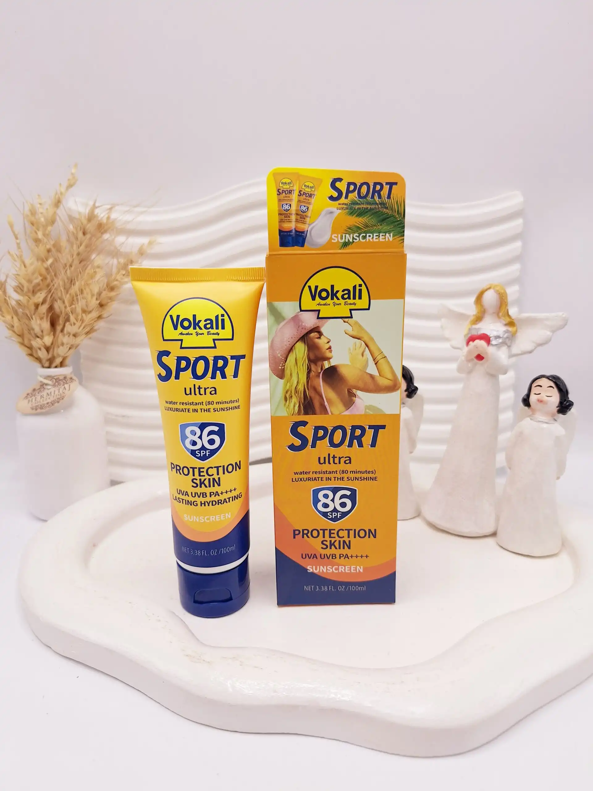 کرم ضد آفتاب مقاوم صورت و بدن Spf86 Vokali کد CX7705